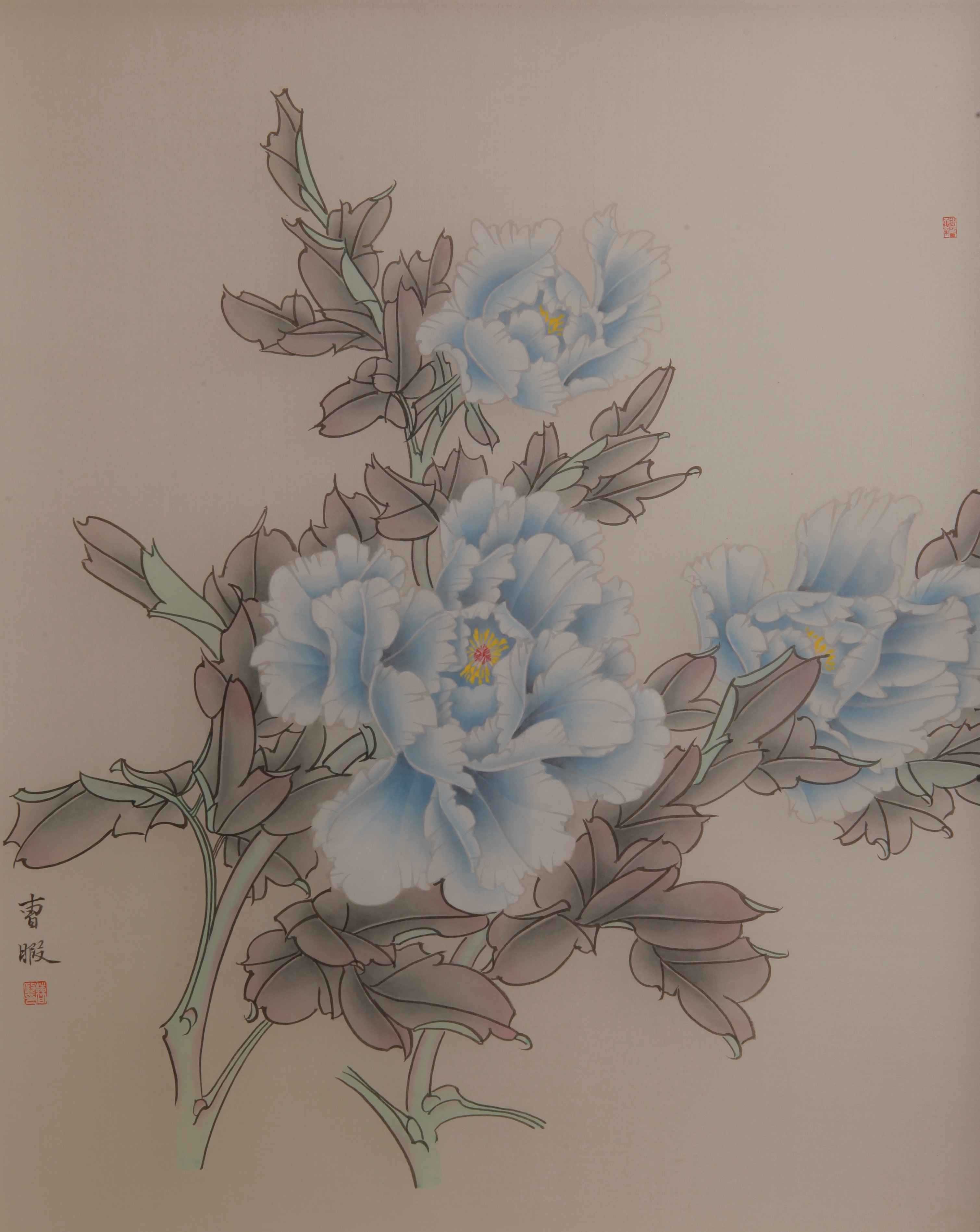 《花语·四》（50cmx60cm)       绢本设色