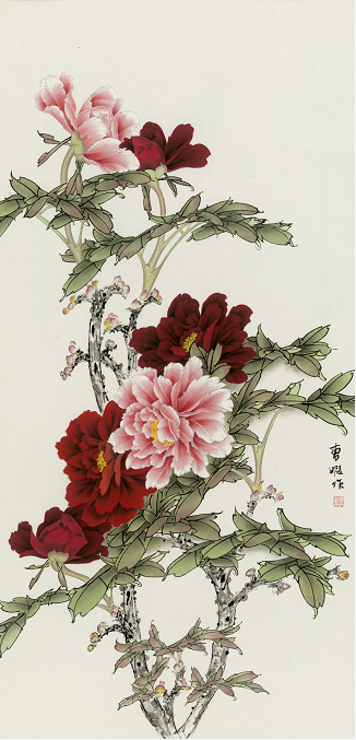 落墨富贵(138cmx68cm)纸本设色